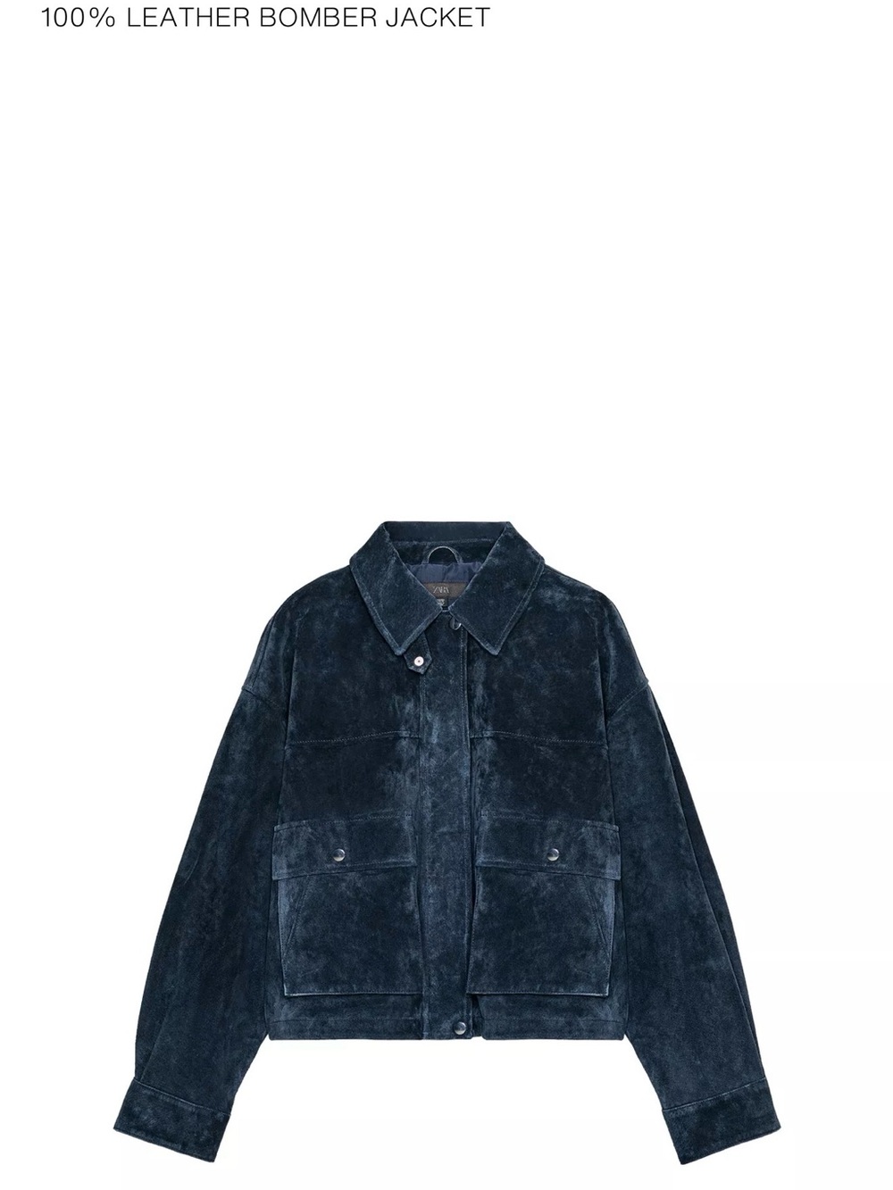 Zara 100% Leather Bomber Jacket